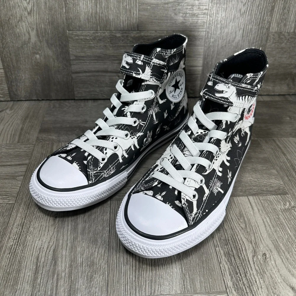 Converse Sneaker Dinoverse Kids 3 Black Dinosaur High Top A15064F NEW